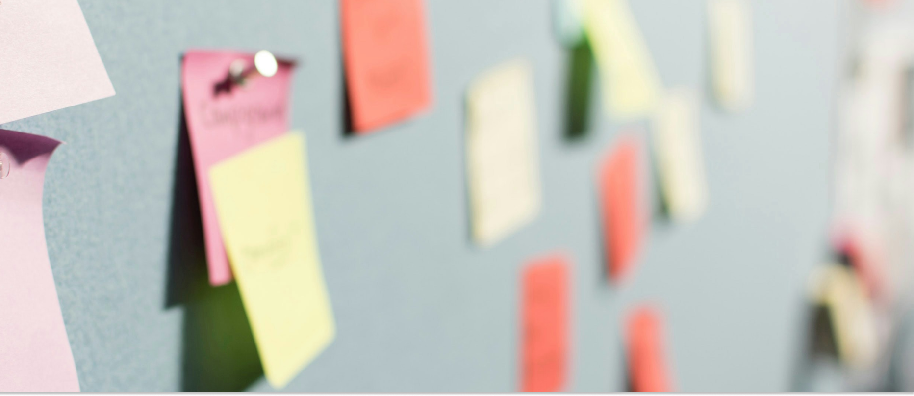 board with sticky notes